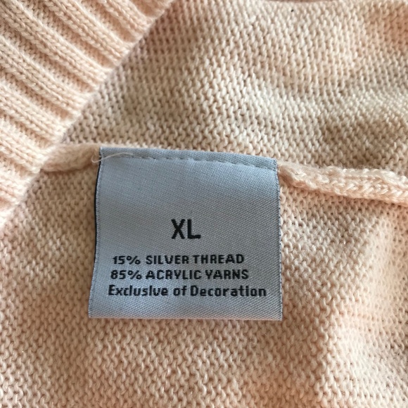 Christmas Sequin Reindeer Jingle Bells Holiday Sweater Size XL Pink - Picture 4 of 4